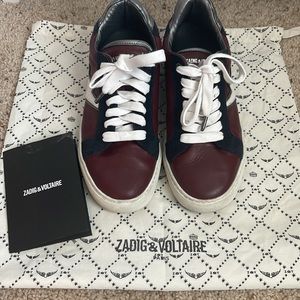 ZADIG AND VOLTAIRE Flash Burgundy Low Tops